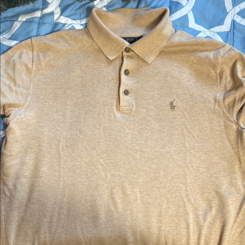 Polo by Ralph Lauren Tan Polo Shirt with Classic Design